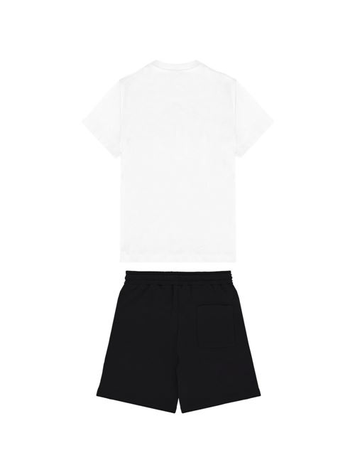 Completo unisex Barrow Kids bianco e nero con t-shirt e bermuda BARROW KIDS | JUTB032002/13